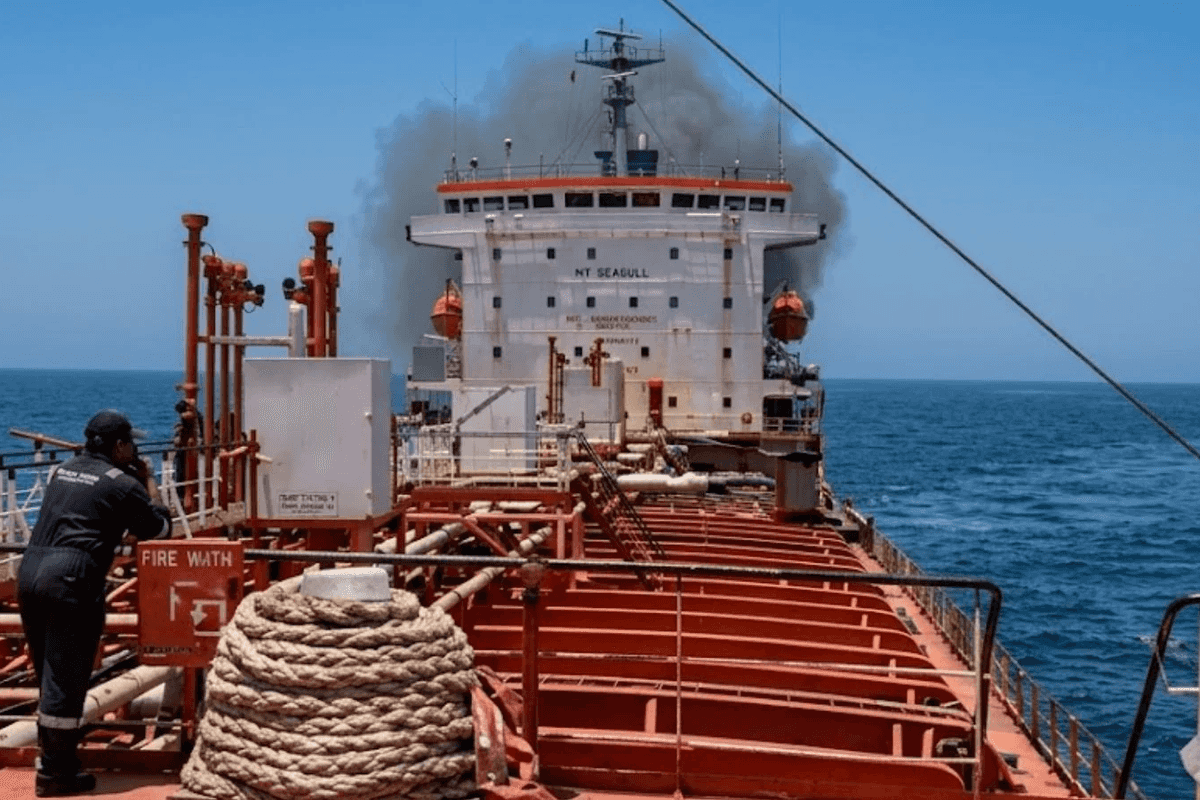 India says its sailors rescued off tanker ablaze off Oman