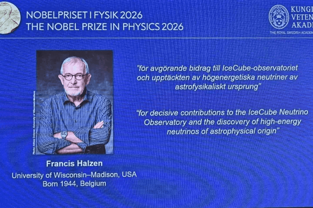 Francis Halzen wins Nobel physics prize for 'ghostly messengers' from space