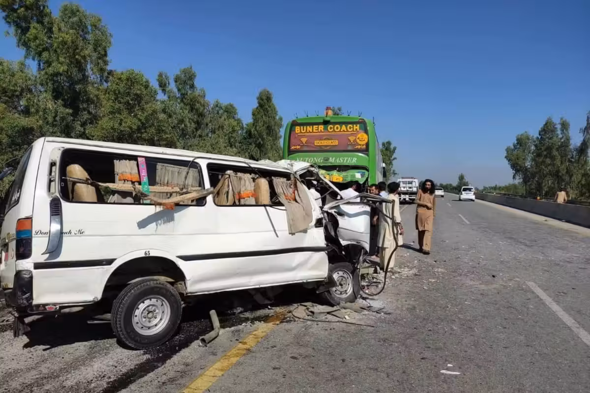 17 killed, seven injured as passenger vehicles collide on Swat Expressway in Pakistan