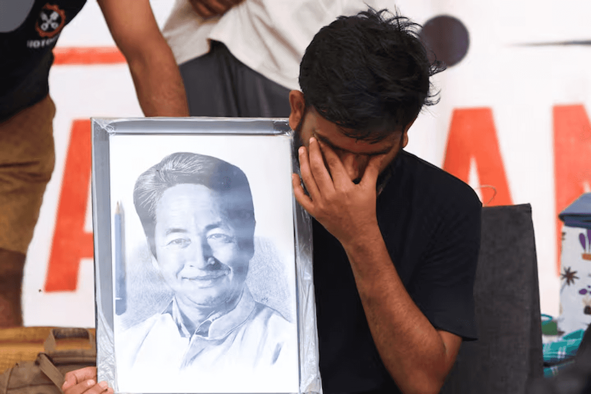 Wife says India illegally detaining hunger strike activist