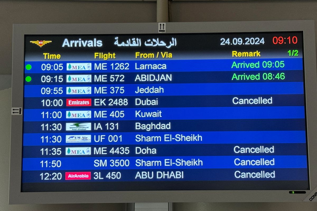 Over 30 flights to and from Beirut canceled, major airlines suspend service