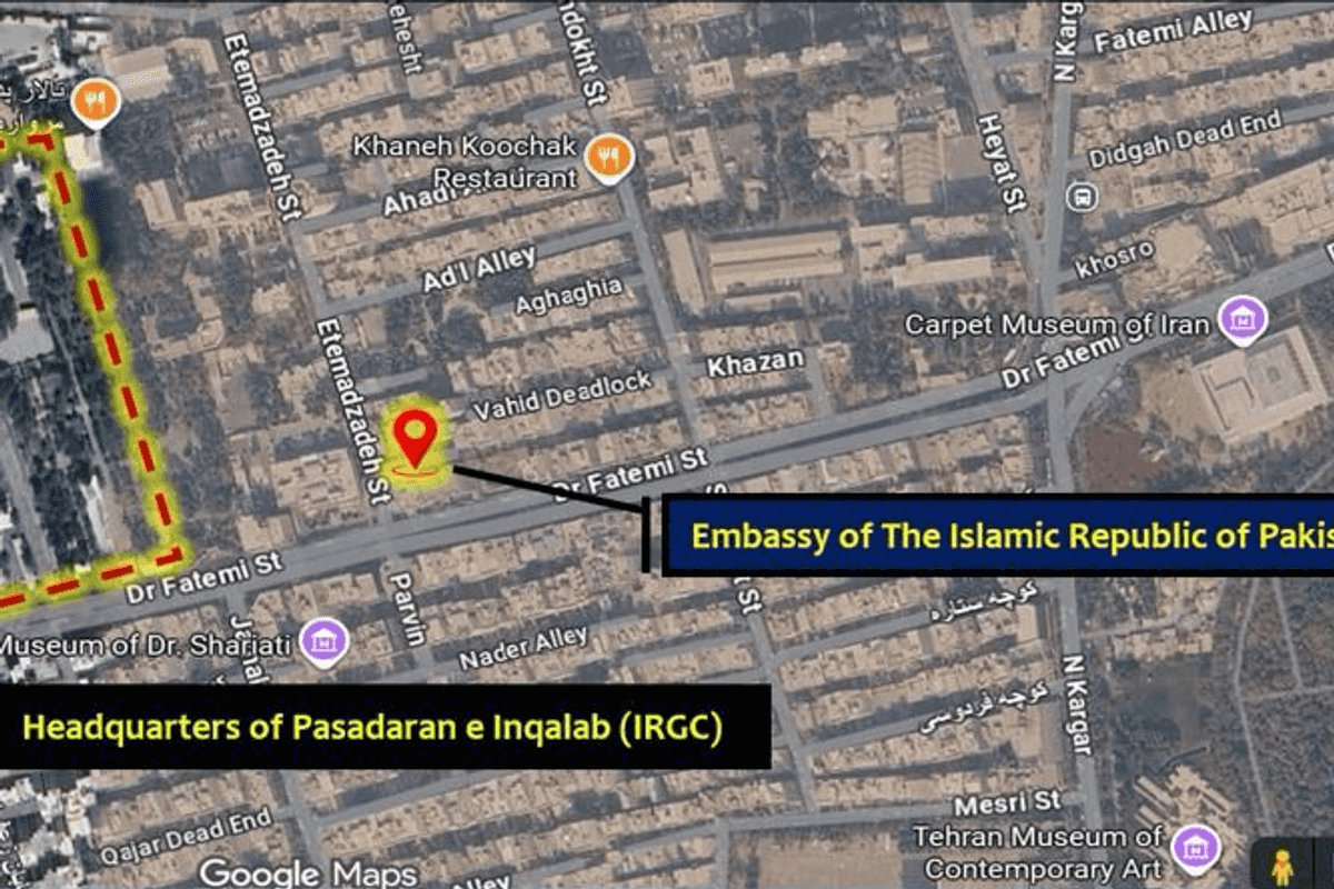 Pakistan embassy in Tehran not hit amid Iran strike reports