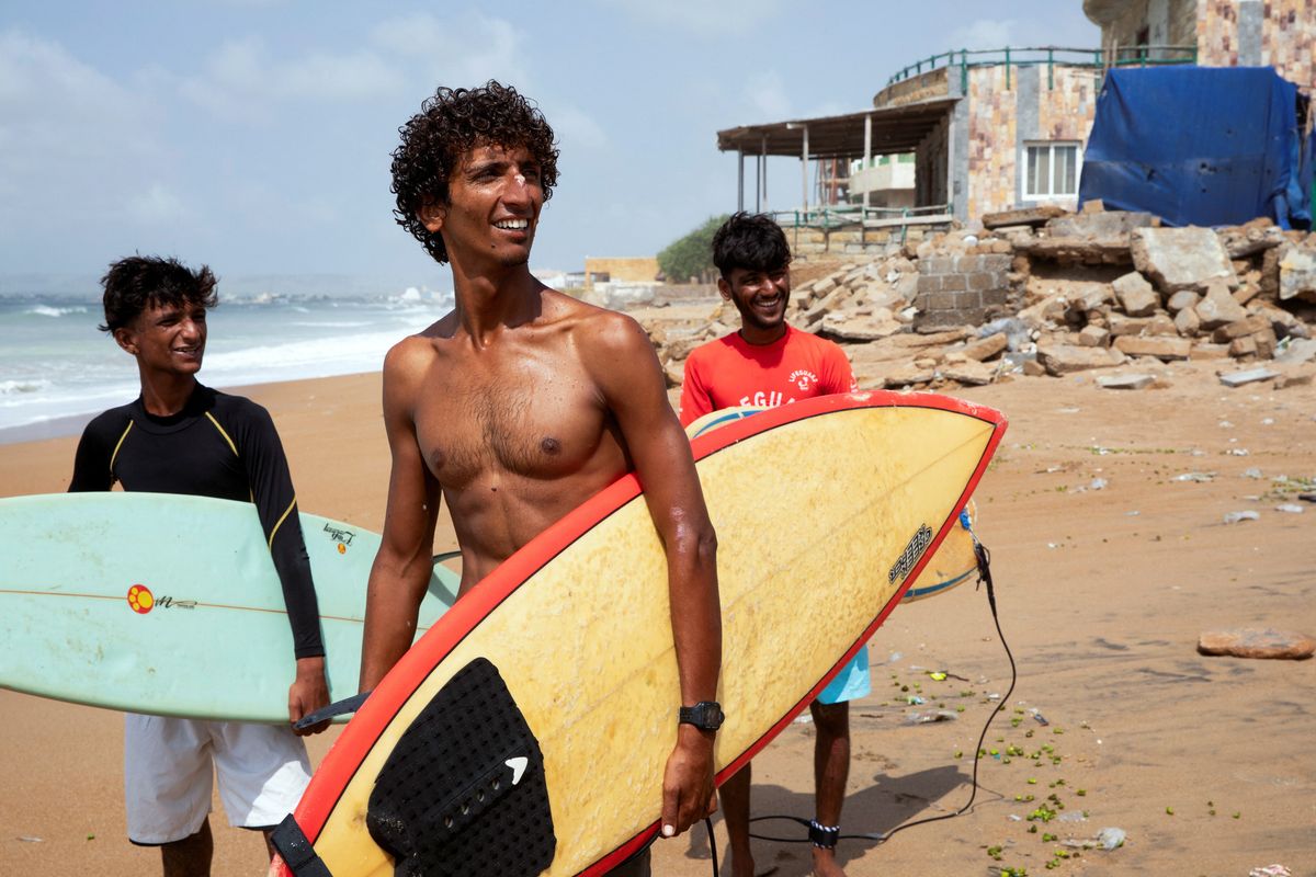 On Pakistan's southern coast, local surfers chase waves and their dreams