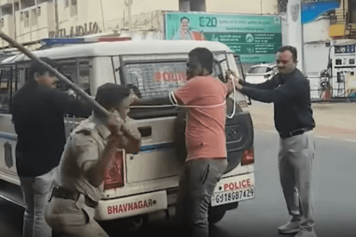 Indian police publicly beat man accused of killing partner