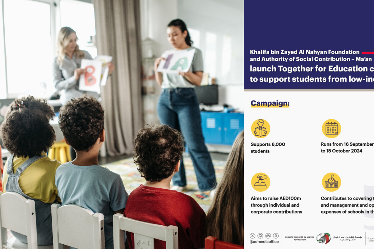 'Together for Education' to support 6,000 students from low-income families in Abu Dhabi