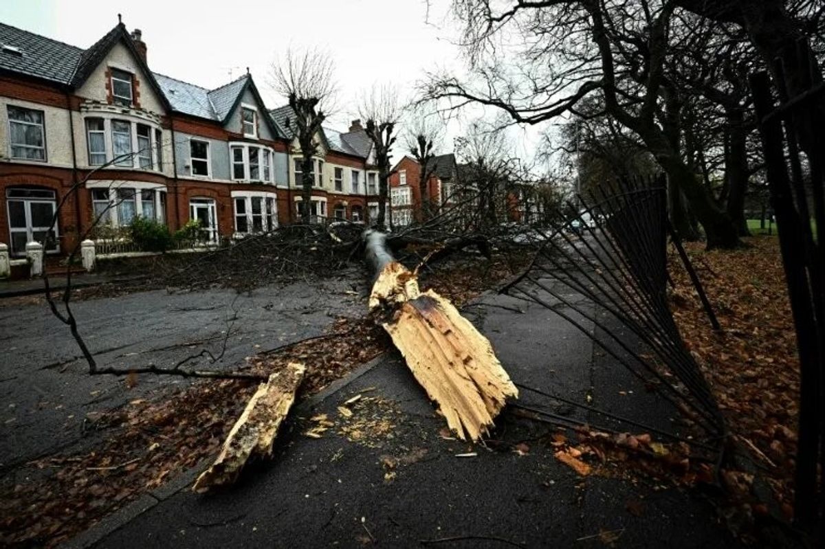 Power cuts and train cancellations as storm Darragh batters UK