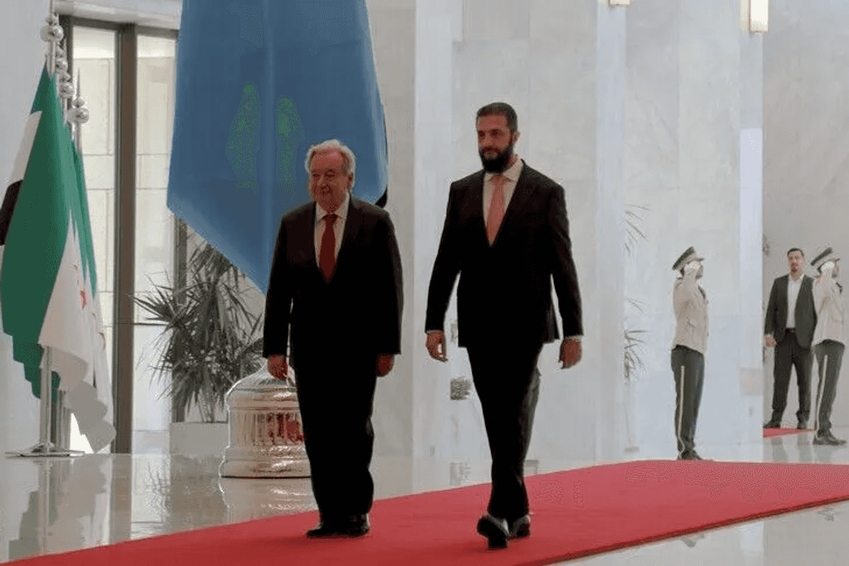 Guterres meets Syria's Sharaa on first visit to Damascus by UN chief in 17 years