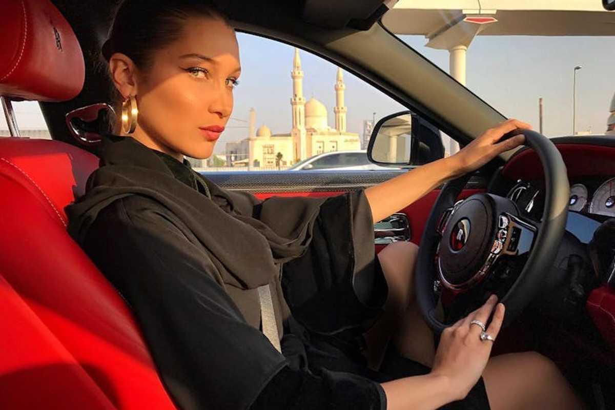 What brings Bella Hadid to Dubai?