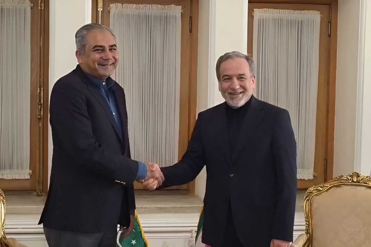 Pakistan's Interior Minister Mohsin Naqvi holds talks with Iranian Foreign Minister Araghchi in Tehran