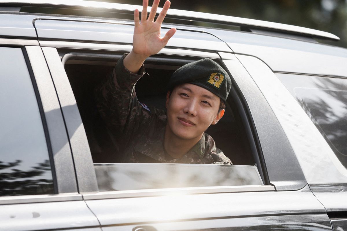 J-Hope, of South Korea's BTS, finishes military service