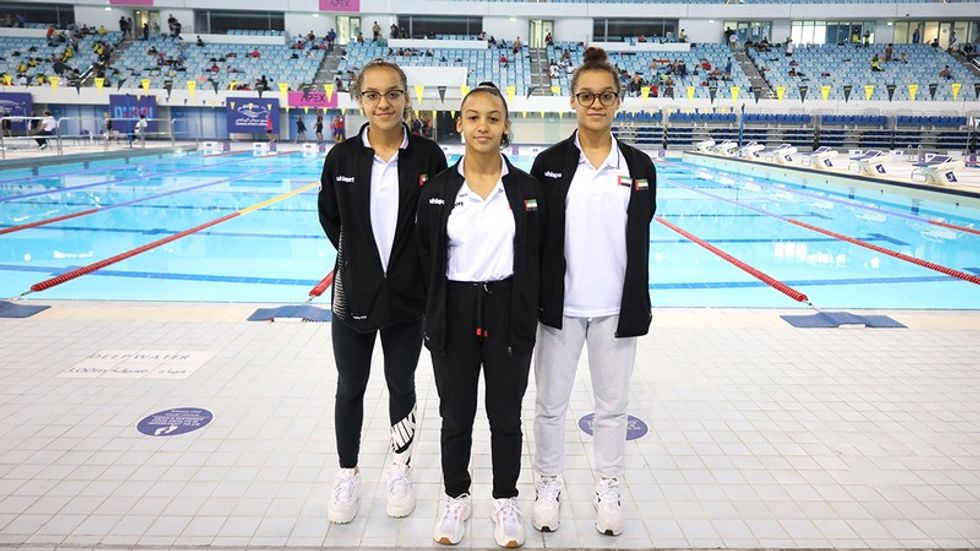 Maha's sisters Mira and Mehra are also swimmers.