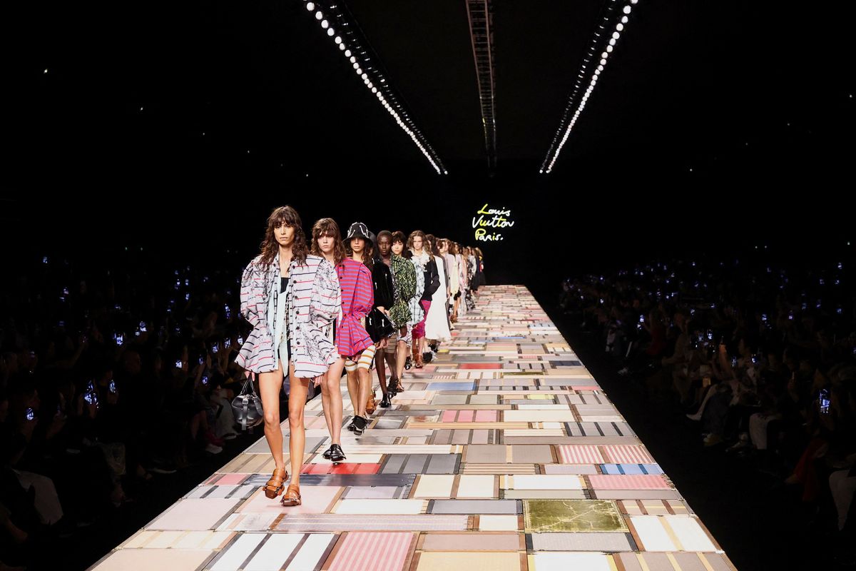 Louis Vuitton shows flouncy, layered looks at the Louvre for Paris Fashion Week