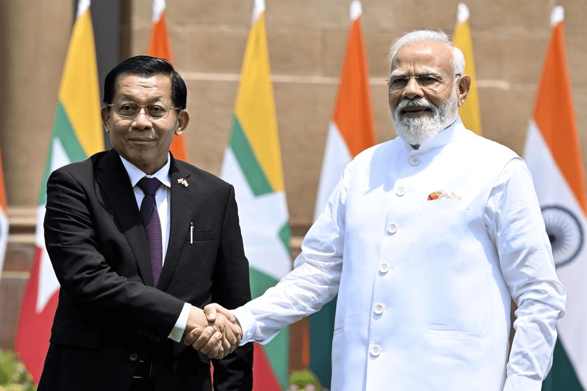 Myanmar president holds trade and security talks with India's Modi in New Delhi