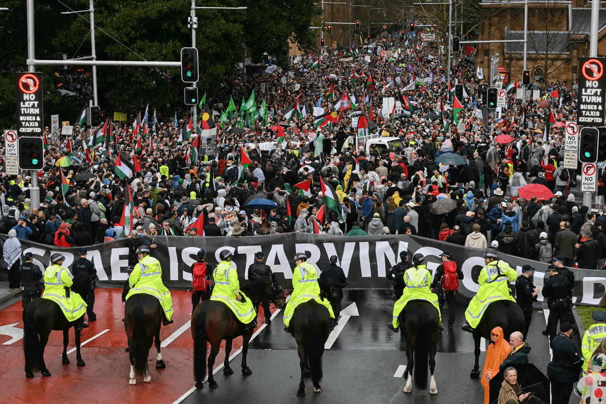 Tens of thousands join pro-Palestinian march over Sydney Harbour Bridge