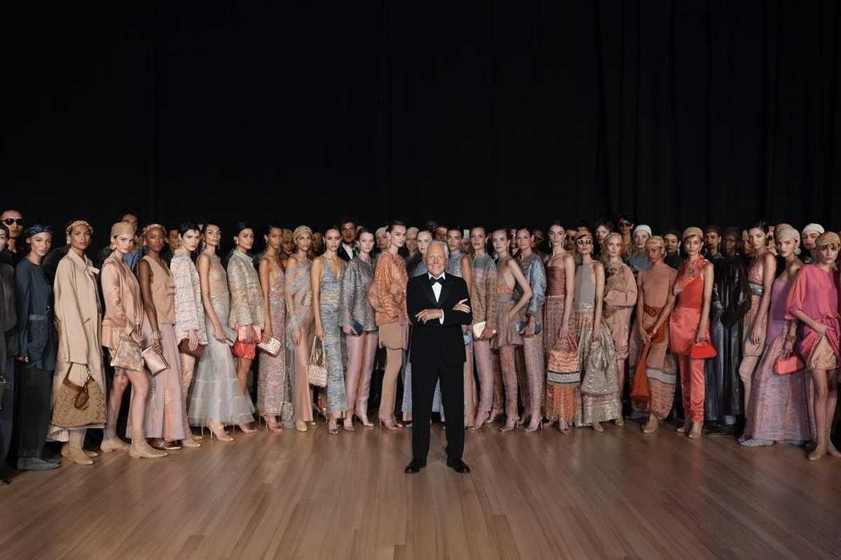 Giorgio Armani takes fashionistas 'on a journey' at NY fashion show