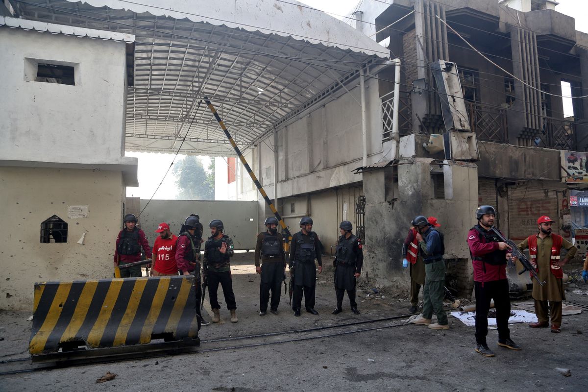 Suicide attack on paramilitary headquarters in Pakistan’s Peshawar kills three personnel