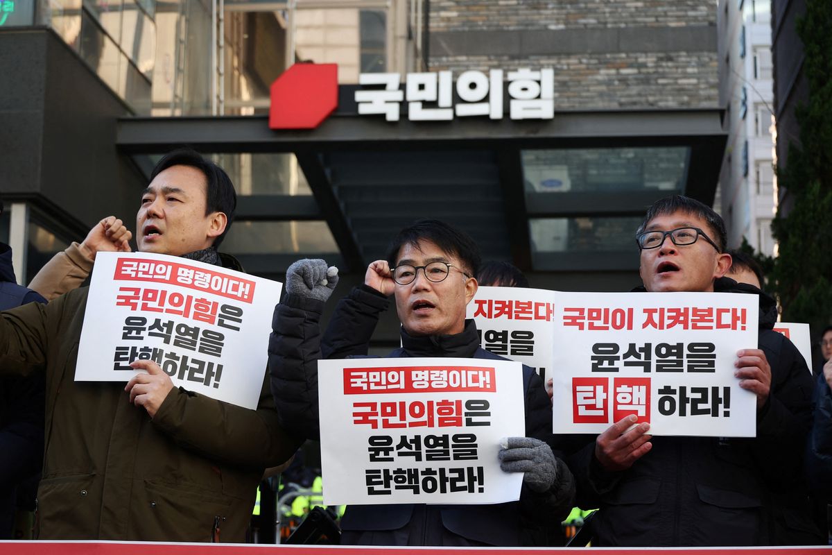 South Korean ruling party to fight Yoon impeachment, defence minister quits