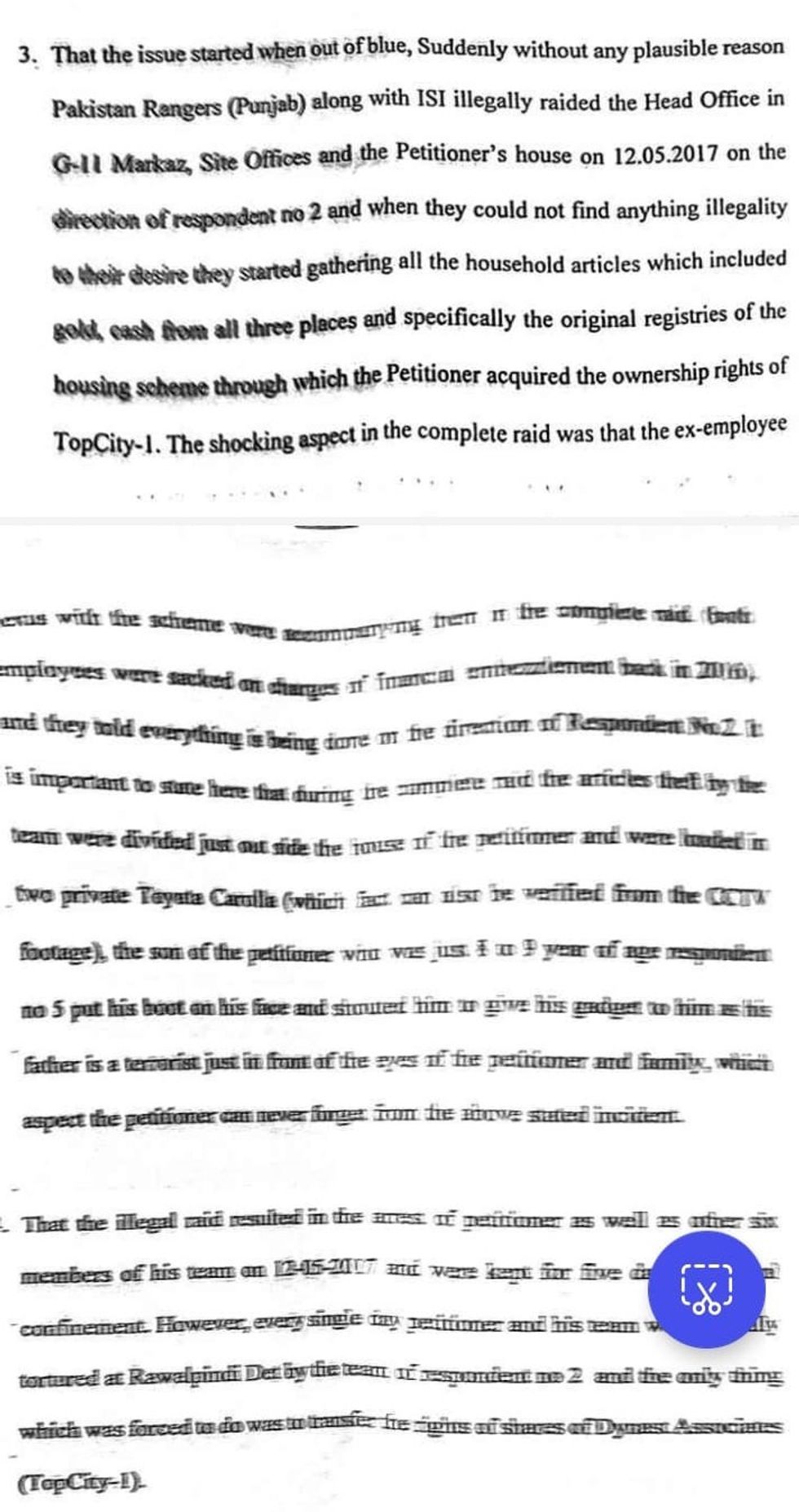 Petition filed by the owner of the Top City Housing Scheme