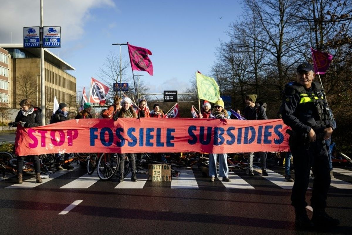 Dutch police detain hundreds at climate protest