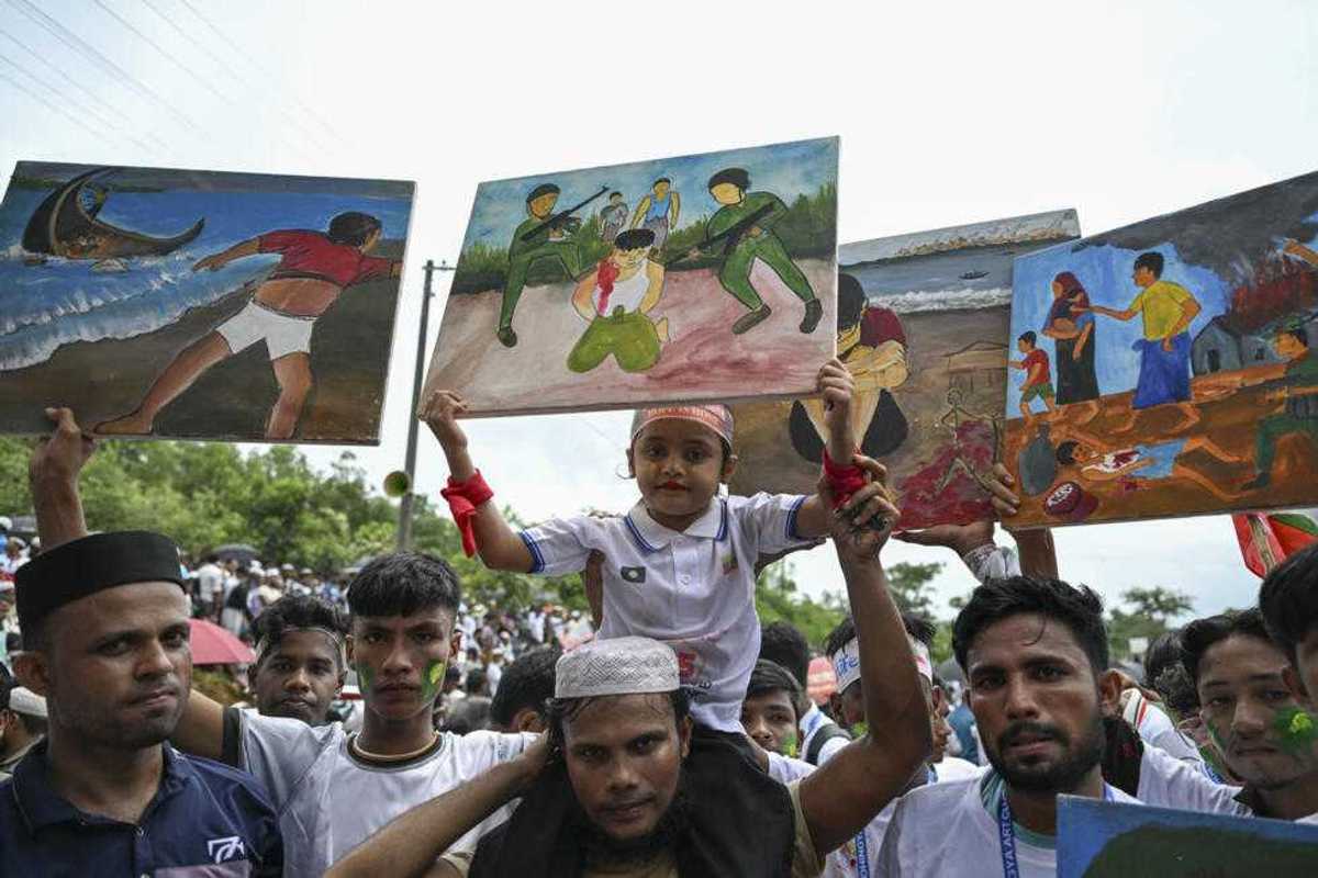 Rohingya refugees protest dire conditions in Bangladesh camps