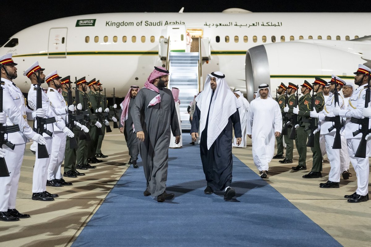 President Sheikh Mohamed welcomes Saudi crown prince on landmark UAE visit
