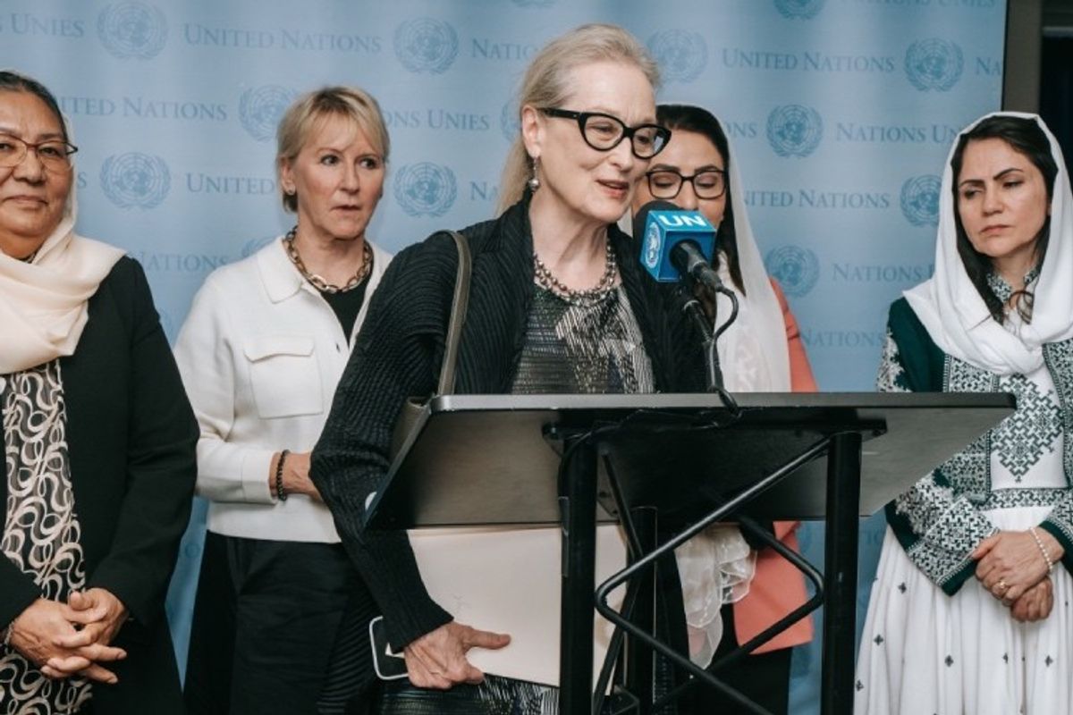 Actor Meryl Streep shows solidarity at UN with Afghan women, girls