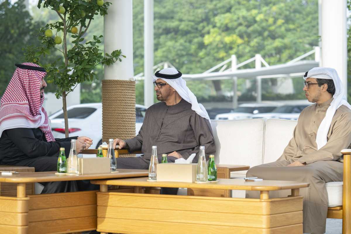 UAE President welcomes Saudi Defence Minister Prince Khalid bin Salman in Abu Dhabi