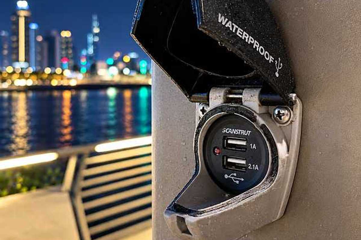Smart benches in Dubai: New benches and lighting poles with charging points open at Dubai Water Canal