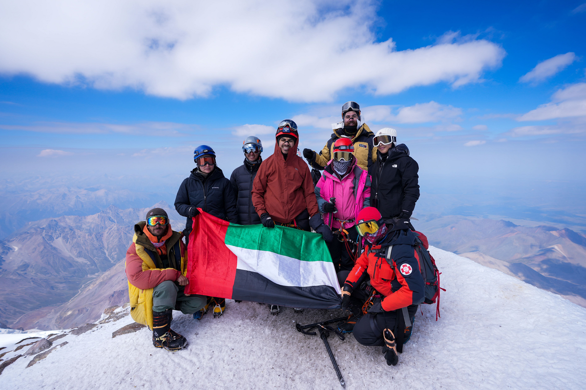 Climbers from ‘Towards the Summits’ raise UAE flag on Europe’s highest peak
