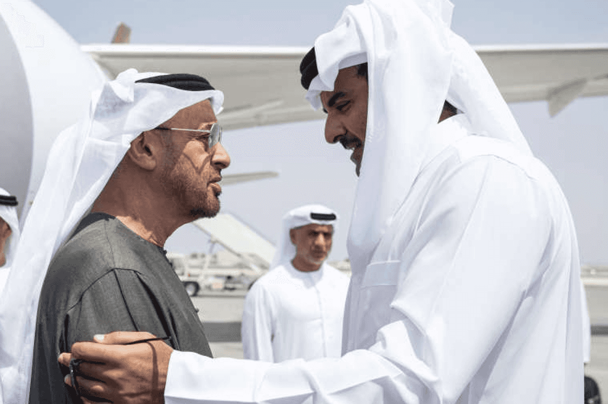 UAE president welcomes Qatari emir on official visit to Abu Dhabi