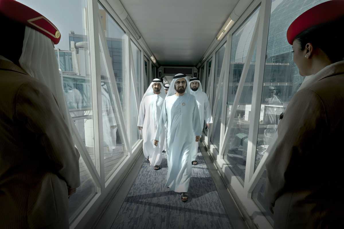 Sheikh Mohammed bin Rashid reviews Emirates’ new fleet A350 at Dubai Airport