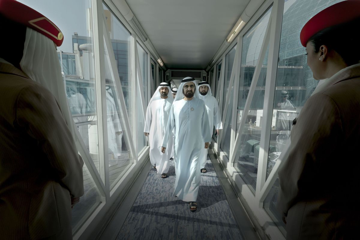 Sheikh Mohammed bin Rashid reviews Emirates’ new fleet A350 at Dubai Airport