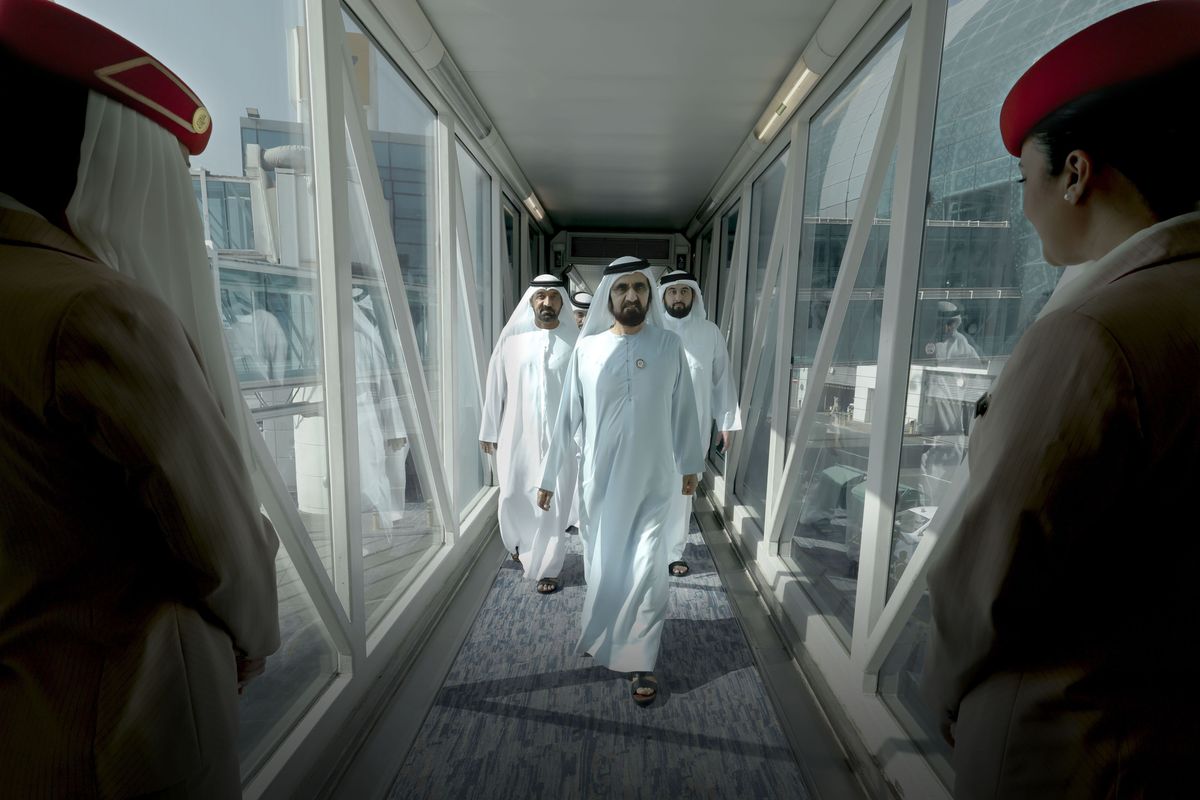 Sheikh Mohammed bin Rashid reviews Emirates’ new fleet A350 at Dubai Airport