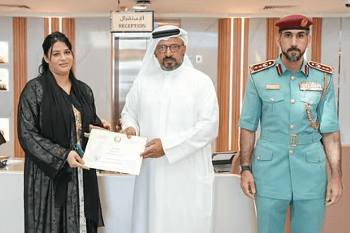 Woman in UAE honored after helping save child from balcony fall