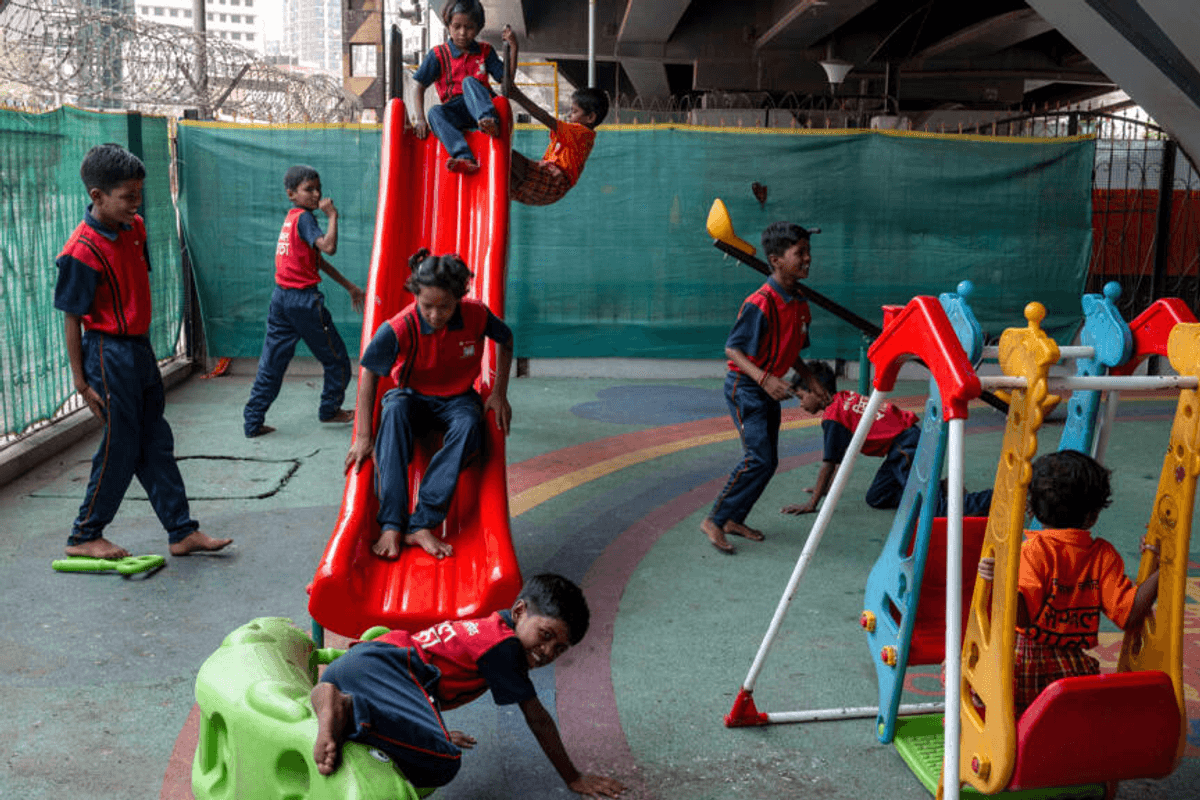 Mumbai's flyover school offers lifeline to street children