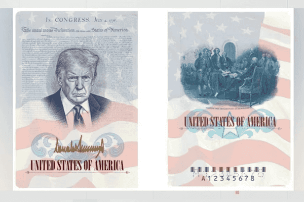 Trump unveils new US passport with picture of himself