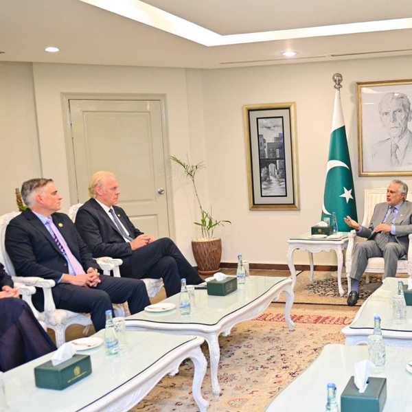 US congressional delegation meets Ishaq Dar to boost Pakistan-US cooperation