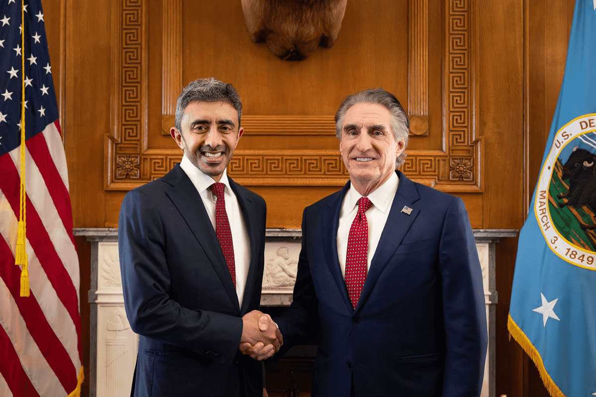 UAE foreign minister meets US interior secretary in Washington