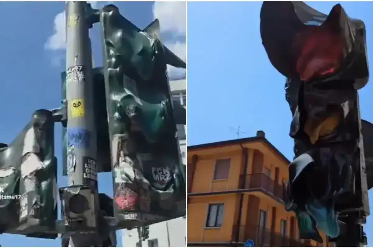 Viral videos of melting traffic lights in Italy and Germany are misleading claims from Europe heatwave